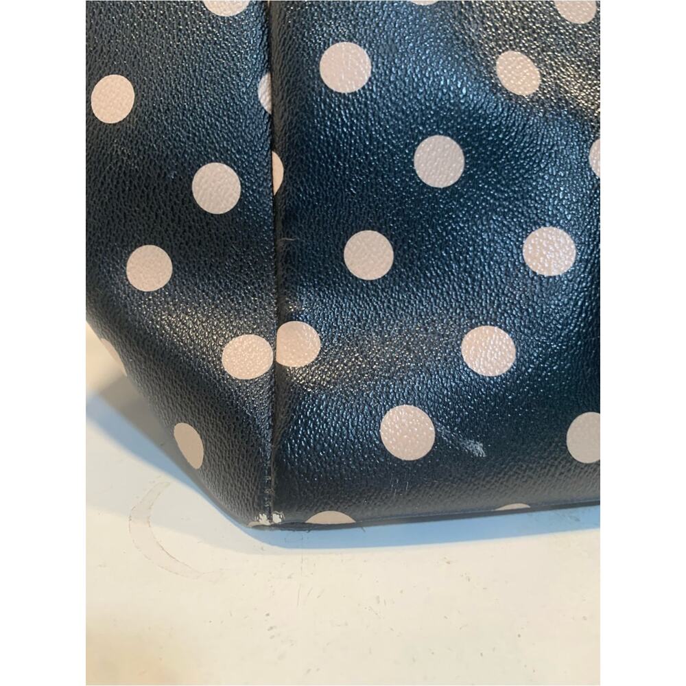 Kate Spade Adaira Wellesley Polka Dot Diaper Tote Bag Black Tan Preppy - Picture 11 of 16